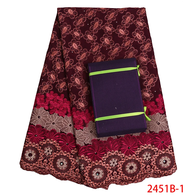 

African French Dry Cotton Lace Fabric For Wedding Dress 2019 High Quality Lace Swiss Voile Lace Nigerian Lace Fabrics AMY2451B-1