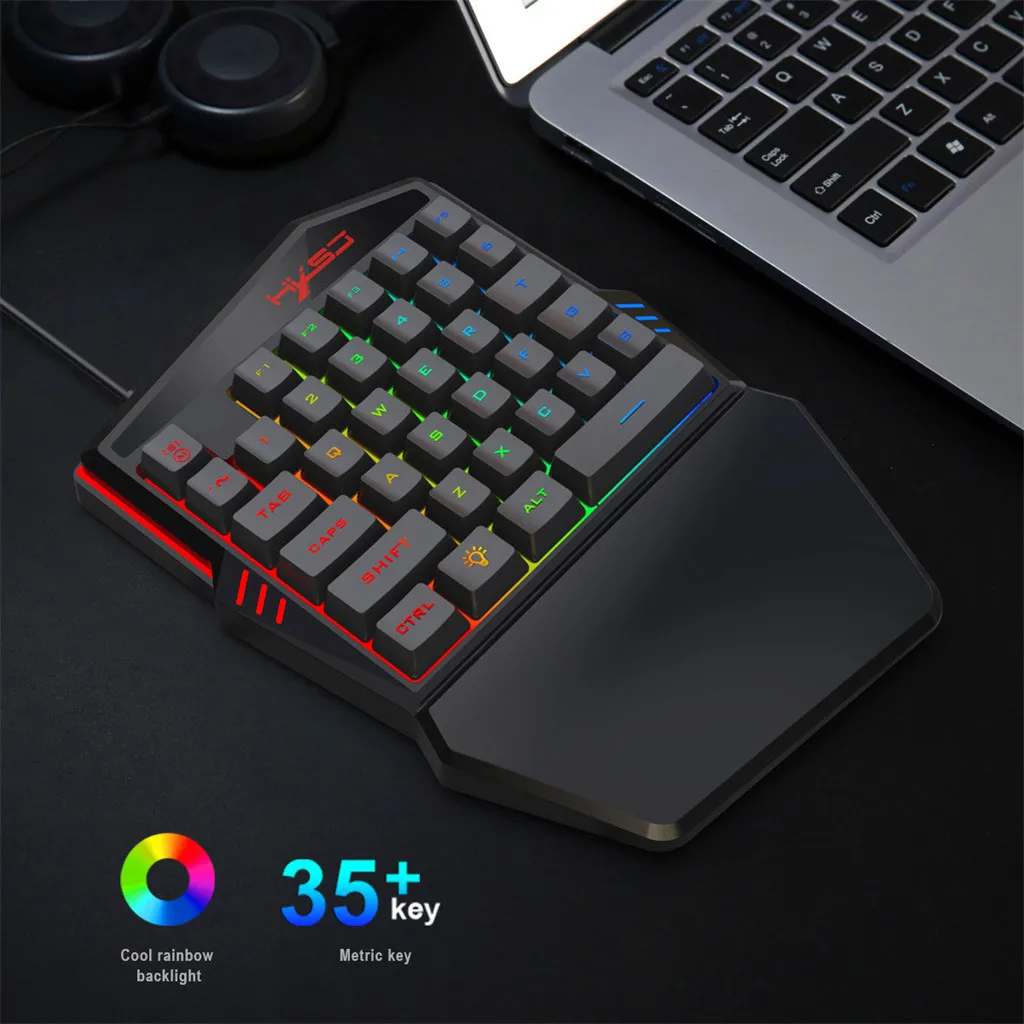 Модная эргономичная многоцветная подсветка с одной рукой Проводная клавиатура+ беспроводная мышь muis draadloos# guahao