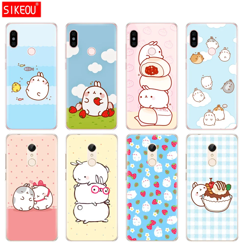 

Silicone Cover phone Case for Xiaomi redmi S2 Y2 6 5 2 3 3s pro PLUS redmi note 4 4X 4A 5A 6A Molang rabbits Kawaii Box Potatoes