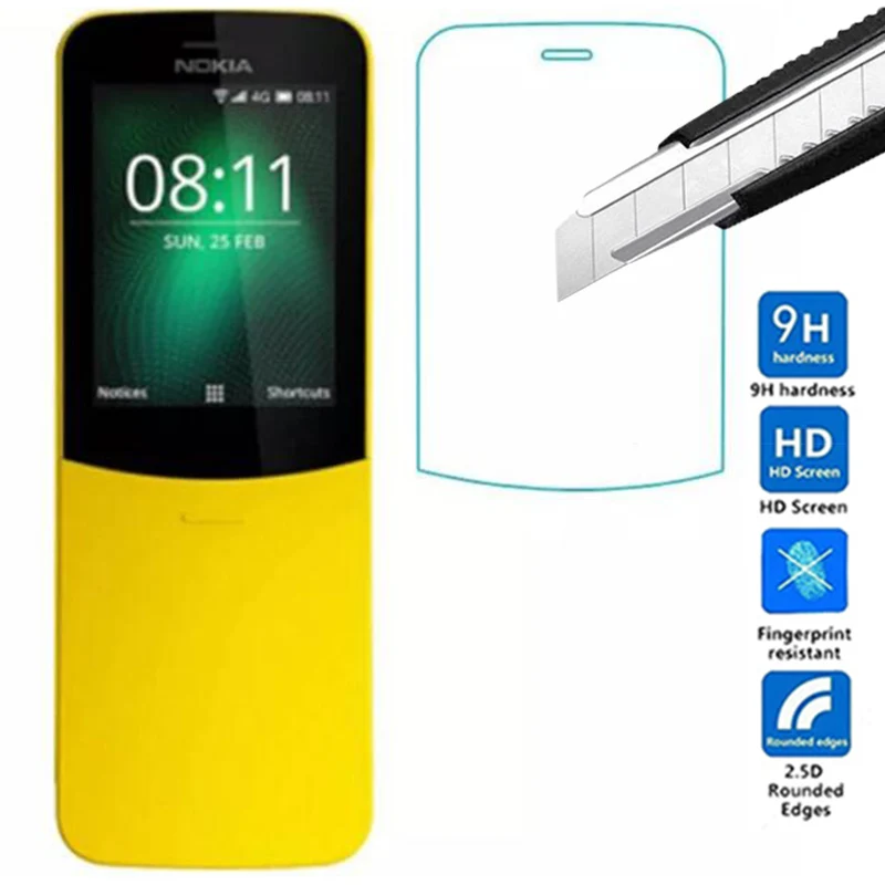 2.5D 0.3mm 9H Premium Tempered Glass Film Screen Protector For Nokia 8110 4G Protective Film For Nokia 8110 4G 2.5D 0.3mm 9H Premium Tempered Glass Film Screen Protector For Nokia 8110 4G Protective Film For Nokia 8110 4G