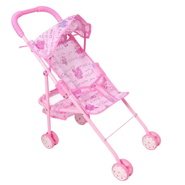 Baby Doll Stroller Dolls Accessories Carts Pink Carts Foldable Seat