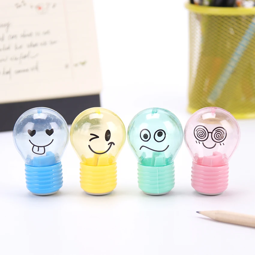 

1PC Novelty Bulb Style Pencil Sharpener Creative Plastic Pencil Sharpener Kids Kawaii Stationery School Student Supplies
