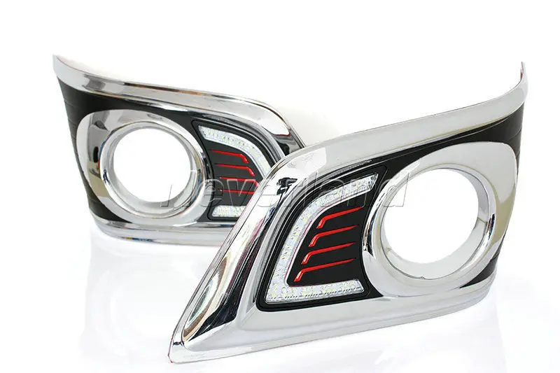 NOVSIGHT Auto Car Led Daytime Running Light White DRL Fog Lamp Cover with A Switch for Toyota HILUX VIGO CHAMP 2012 2013 D25