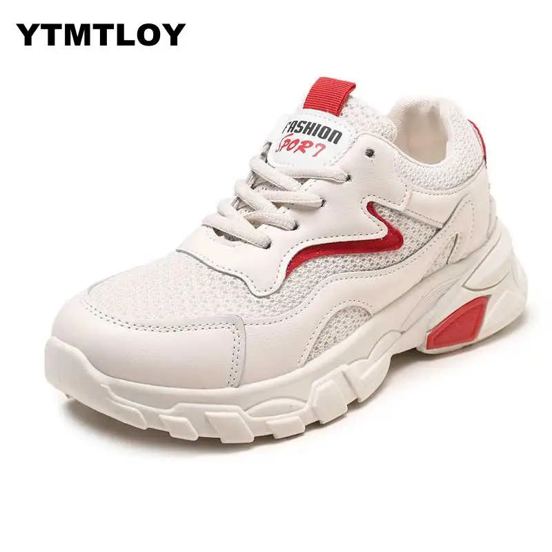 

2019 New Fashion Woman Sneakers Platform Chunkey Snekaers High Quality Shoes Women White Tenis Feminino Lace-up Sapatos