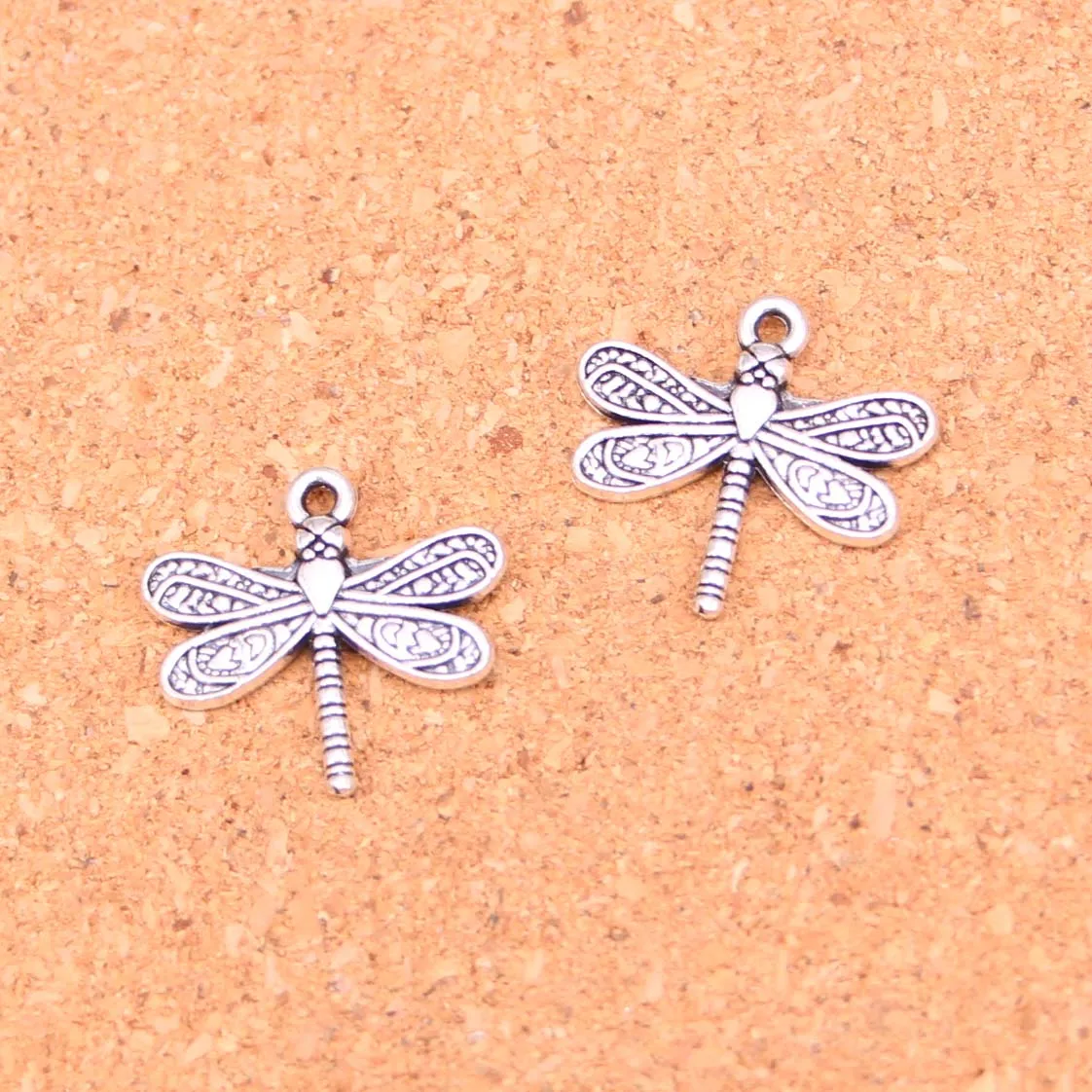 

16 pcs Dragonfly Charms Pendants for Jewelry Making Vintage Antique Silver Plated DIY handmade 21*19 mm