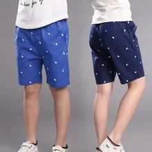boys shorts kids pants half length children summer durable cropped trousers kids capris solid color100% cotton quality size 6-15