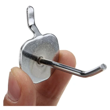 

Practical 50 Pcs Pack of 2" Universal Pegboard Single Hole Hooks Chrome Home Kitchen Bathroom Tools Silver