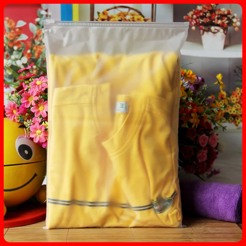 100pcs/lot 24cm*35cm*120mic Clothes Zip Lock Plastic Bag Clear