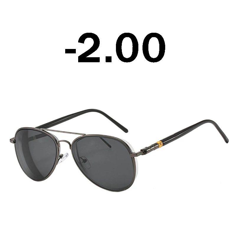 Iboode классические поляризационные солнцезащитные очки для близорукости, мужские уличные солнцезащитные очки для вождения, женские линзы из смолы, диоптрий-0,5-6,0 - Цвет оправы: Gray -2.00
