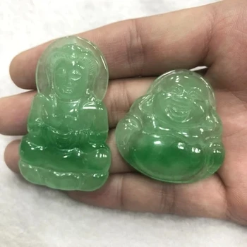 

The natural JADESt pendant is carved with double color smile Buddha pendant necklace for men and women style gifts