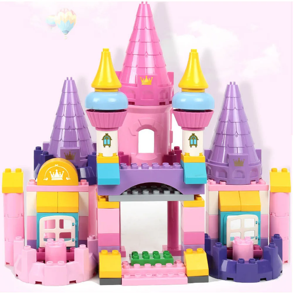 109PCS Girls Princess Castle Building Blocks Sets Compatible LegoING Duplo Horse Friends Figures Creator Bricks Toys for Girls
