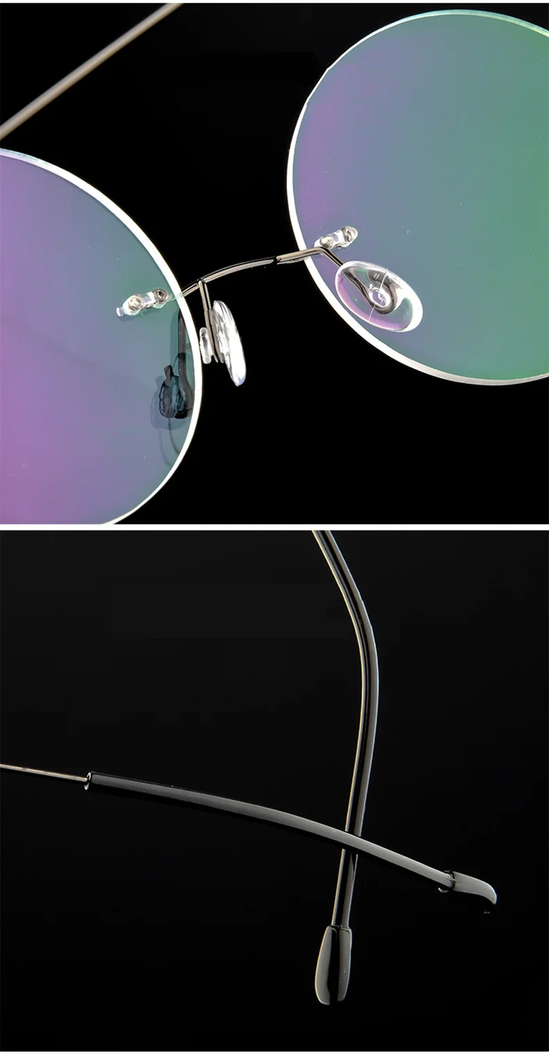 UVLAIK круглая Оправа очков из титанового сплава Для мужчин Для женщин без оправы для очков очки без оправы рамки супер эластичный