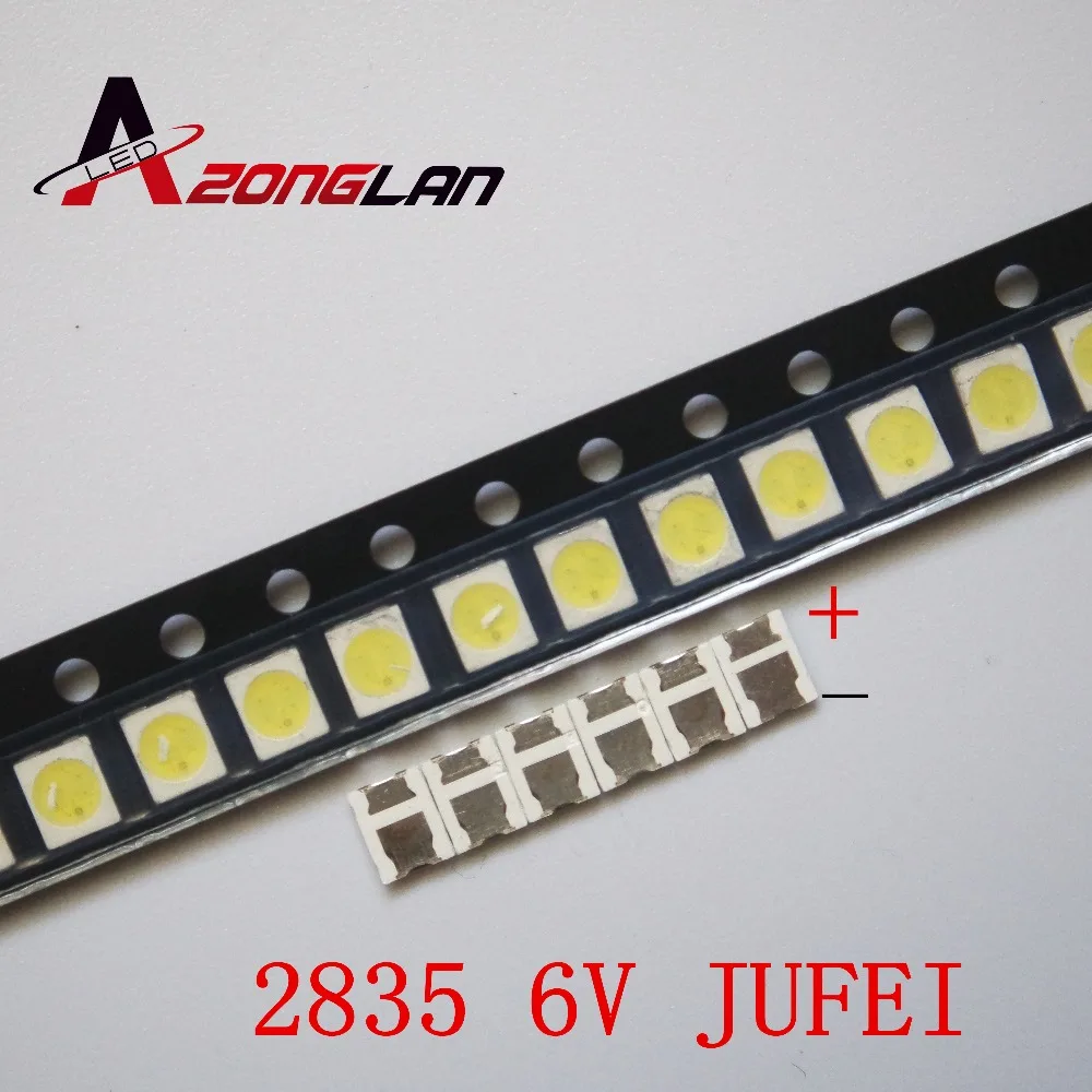 

4000PCS/lot Konka Changhong Amoi LCD TV backlight Jufei 3528 SMD LED 2835 6V Cool white 96LM For TV LCD Backlight