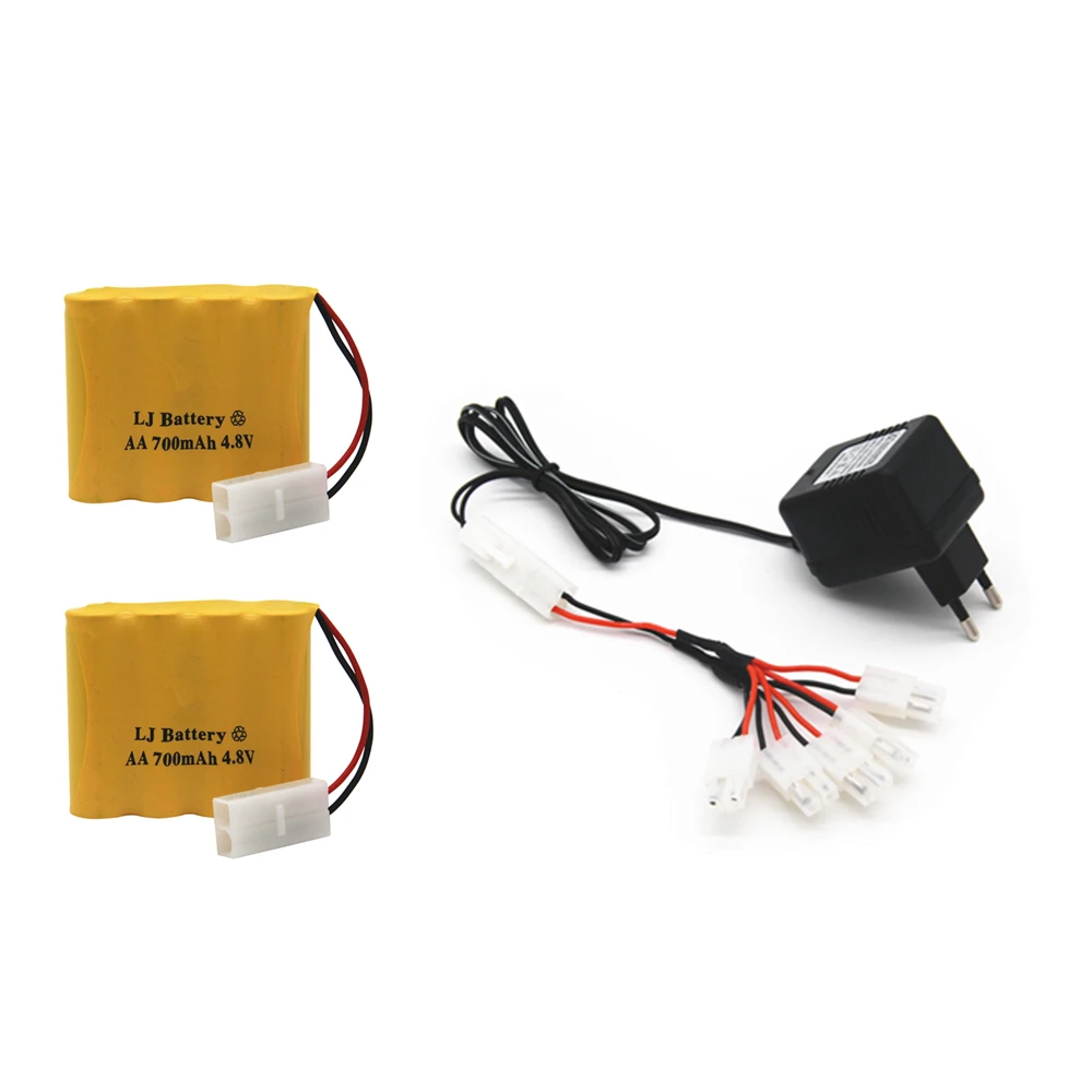 6 v 700 mah AA NI-CD аккумулятор с зарядным устройством большой емкости электрический игрушечный аккумулятор дистанционный автомобиль корабль Робот перезаряжаемый 6 v 700 mah - Цвет: 2pcs EU