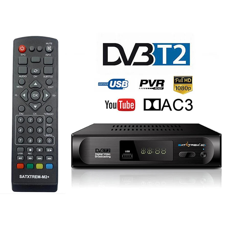 Satxtrem M2 Plus тюнер dvb t2 HD приёмникрецептор азамерики with usb wifi Digital Built-in Wifi Youtube тв