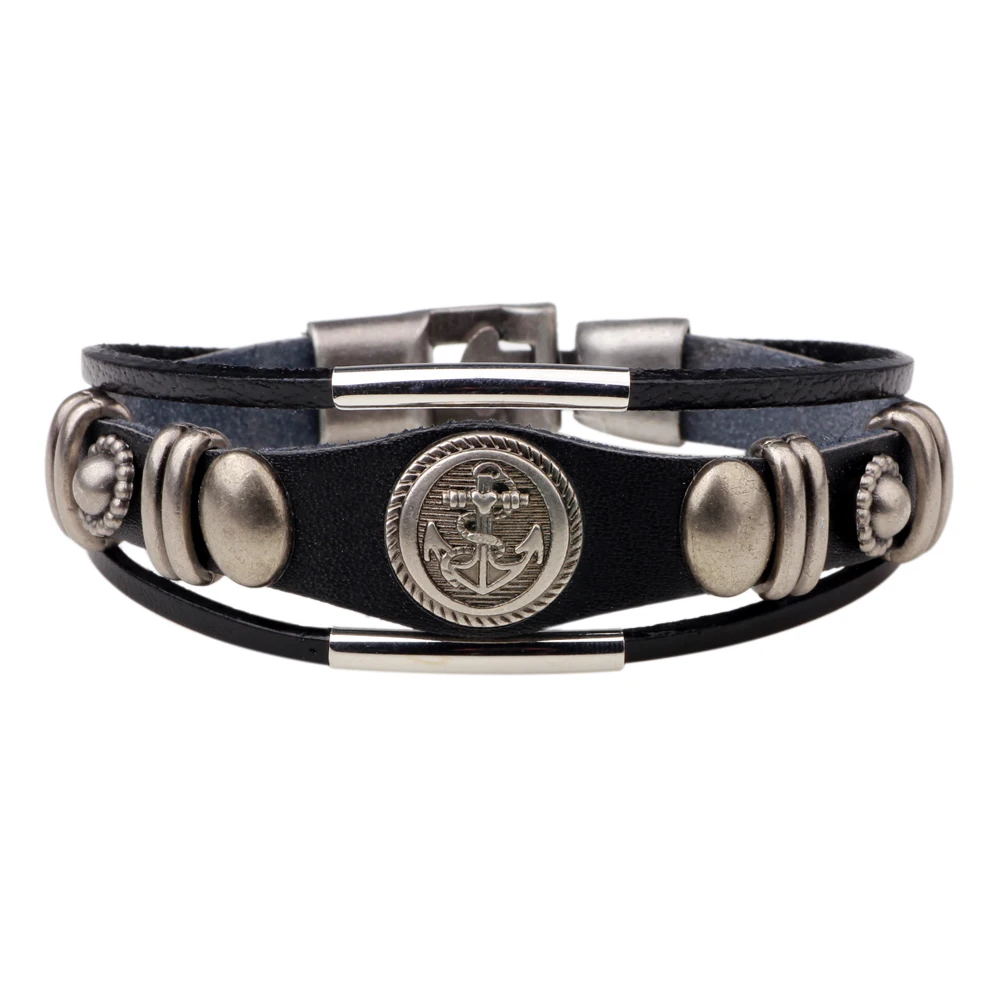 

Trendy Multilayer Anchor Leather Bracelet for Women Fashion Metal Women Bracelets Bangles Cuff Chain Friendship Bangles Jewelry