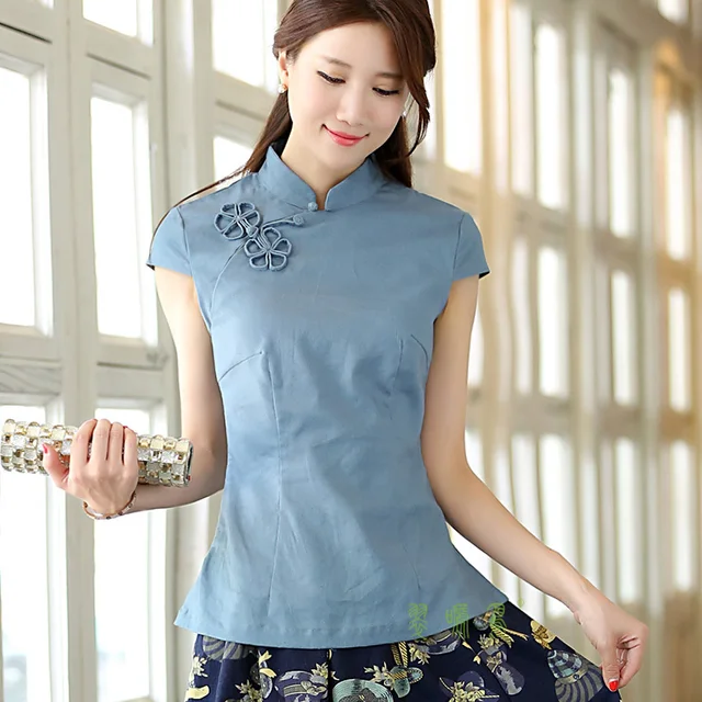 Free Shipping national chinese style top tradition chinese cheongsam