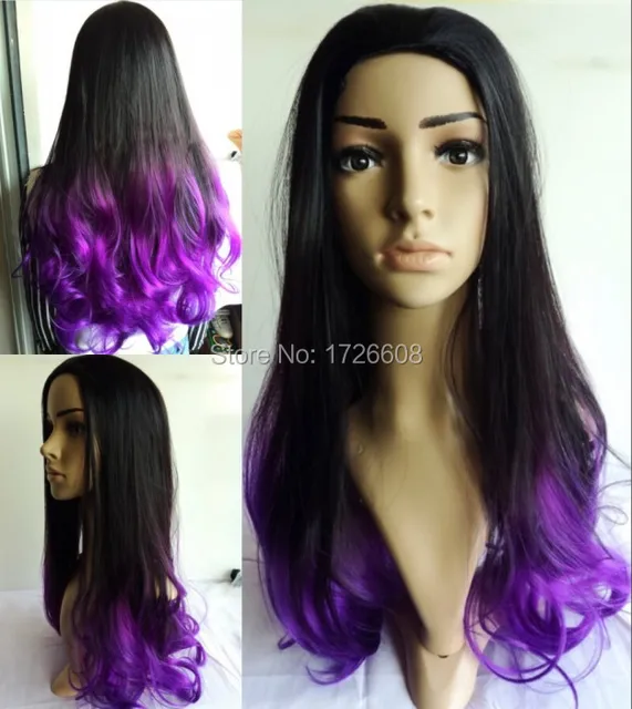 Mode sintetis two tone ombre  alami  hitam untuk violet 