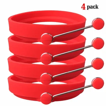 

4PCS Omelette Maker Mold Round Shape Silicone Nonstick Frying Egg Mould Shape Ring Pancake Rings Mold For Kitchen Cooking Mould
