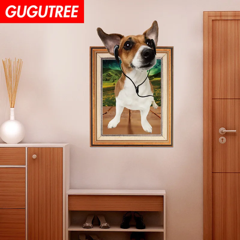 

Decorate Home 60x90 3D dogs art wall sticker decoration Decals mural painting Removable Decor Wallpaper LF-501