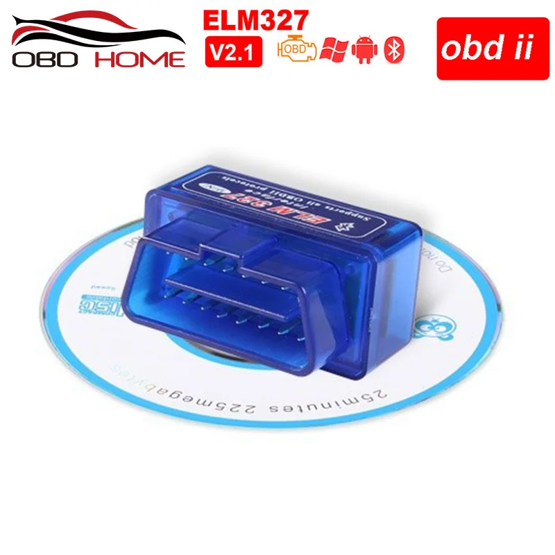 Диагностический сканер OBD2 V2.1 Mini Elm327 Bluetooth адаптер OBDII для автомобиля 10