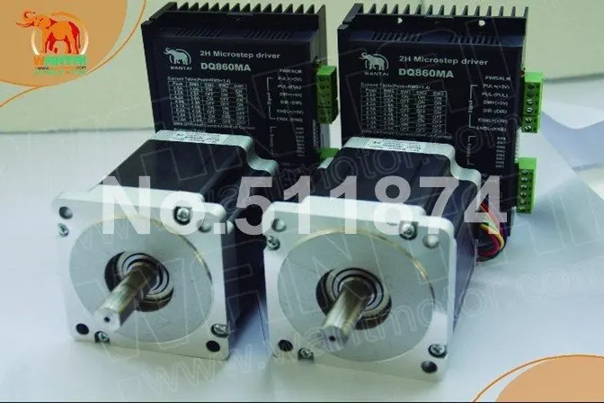 Отличный ЧПУ! Wantai 2-осевой шаговый двигатель Nema34 85BYGH450D-007 890oz + Драйвер DQ860MA 7.8A 256