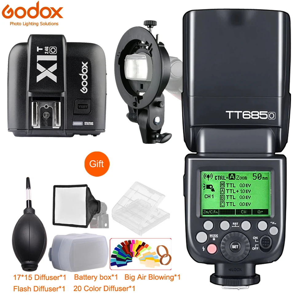 Вспышка камеры Godox TT685C TT685N TT685S TT685F TT685O HSS ttl+ триггер X1T+ кронштейн Bowens для Canon Nikon sony Fuji Olympus - Цвет: TT685O For Olympus