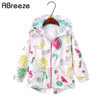 

New Fruit animal print summer girls outerwear coats casual windproof children top clothes for girls 2-8Y kids thin jackets girls