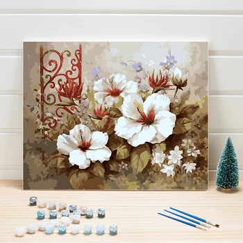 

Flower Drawing By Number 40x50cm Paints Acrylics On Canvas Digital Oil Paintings Walls Pictures For Living Room Decor Art Adults