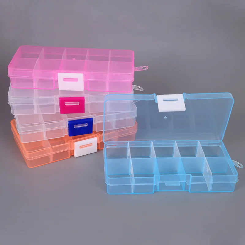 Лидер продаж! 10 слотов регулируемая коробка для хранения Чехол Ремесло органайзер для бисера Мульти сетки прозрачный пластиковый ящик для хранения портативный