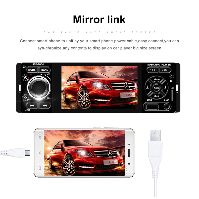 Автомобильный Радио " 1 Din микрофон заднего вида камера USB AUX автомобиль MP5 плеер сенсорный экран стерео Авто Аудио Зеркало Ссылка для Andriod Магнитола авто ленты