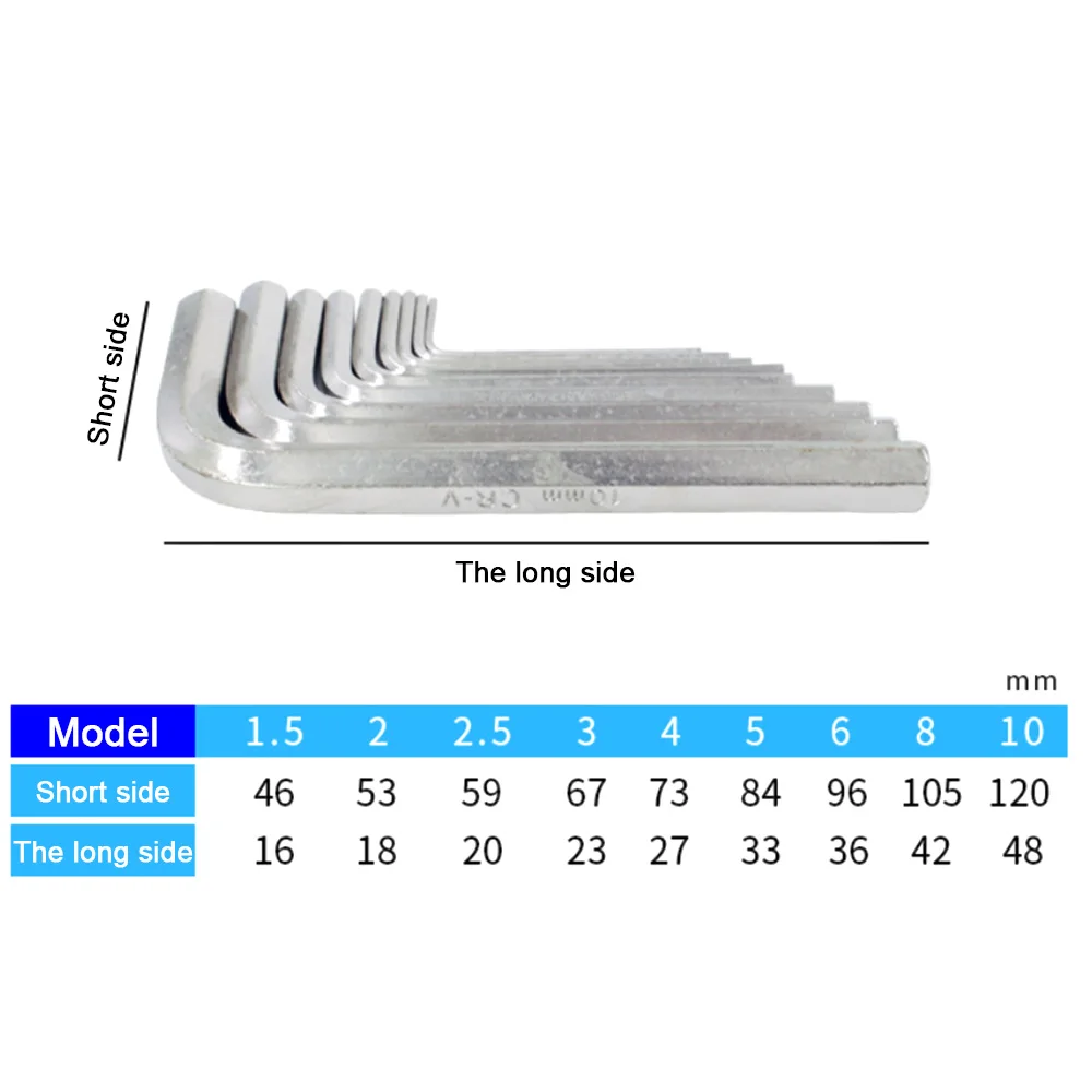 9 шт. Набор шестигранных ключей l-образной формы 1/16 ''-3/8'' шестигранный ключ универсальный ключ шестигранный для ремонта велосипедов ручные инструменты