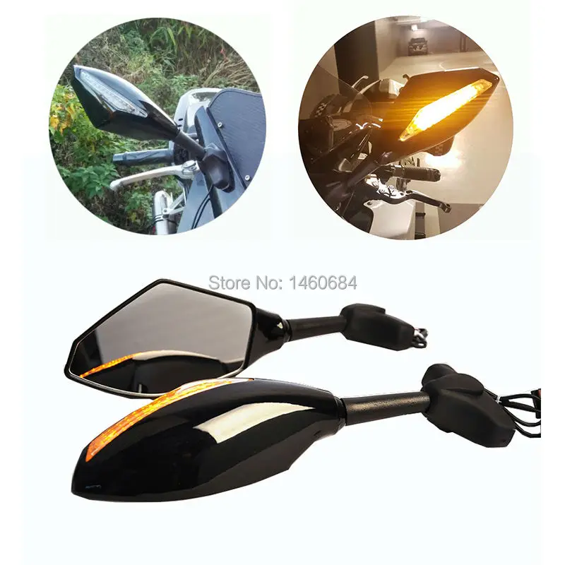 

LED Arrow Motorcycle LED Integrated Blinker Turn Signal Glass Mirrors Set For HONDA CBR 600 F1 F2 F3 F4i Hurricane