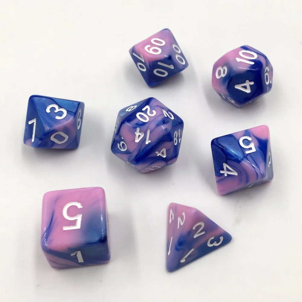 

rollooo Dice 7pc/set Mix color Digital Dice d4 d6 d8 d10 d% d12 d20 Rpg dice