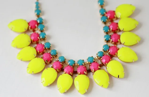 

Fashion Korean Sweet Style Neon Color Acrylic Chunky Choker Necklaces N1297
