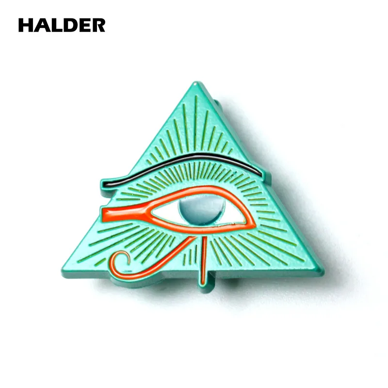 BR0080 halder Egypt Triangles pyramid Epitaph Scarab eye Металлический Нагрудный значок покрытый эмалью значок амулет древние Броши Египетские украшения