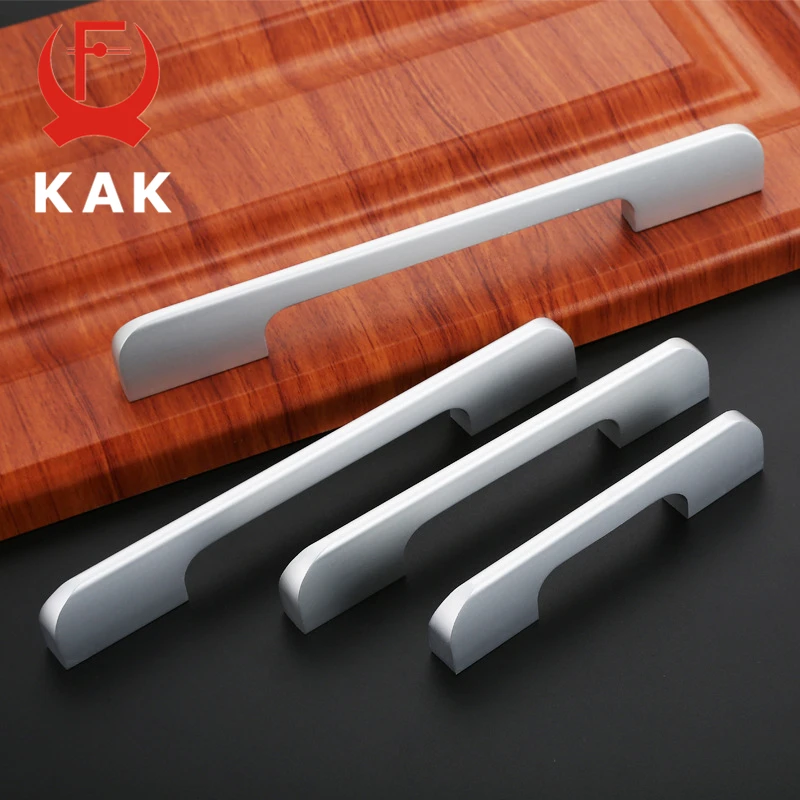 

KAK 5pcs/lot Space Aluminum Alloy Handles With Screws Simple Fashion style Drawer Wardrobe Knobs Cabinet handles pulls Hardware