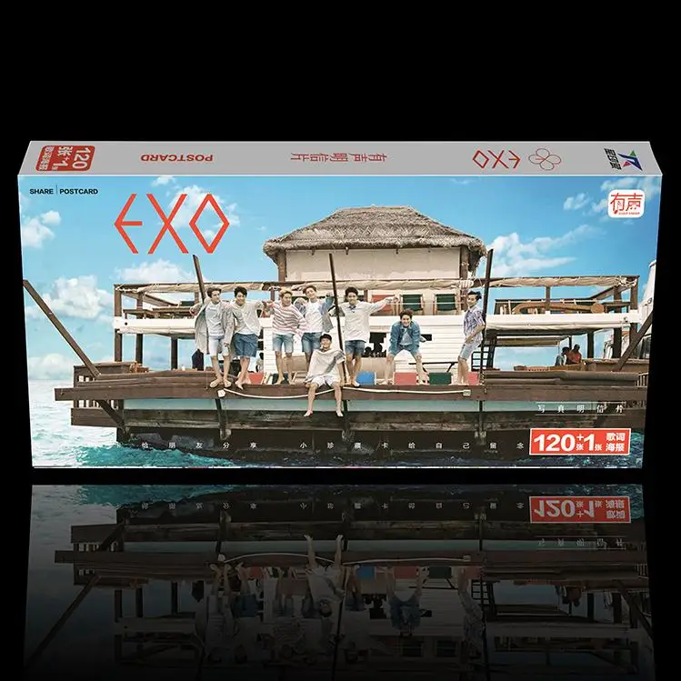 Kpop 2017 Новый exo 121 шт открытки k pop EXO M фото сувенир lomo стикер карты подарок