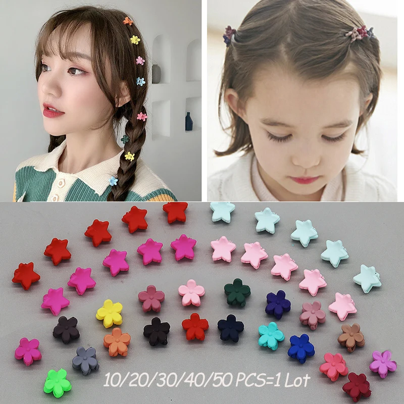 

M MISM 10/50PCS Girls Cute Plum Blossom Hair Claws Children Cartoon Hair Clips Hairpins Headbands Kids Fashion Hair Accessories