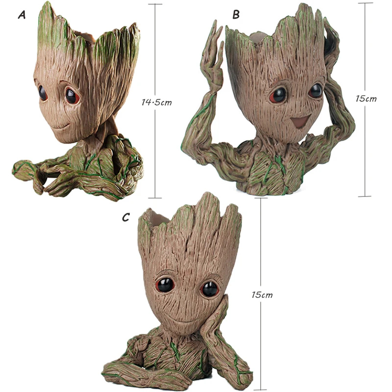 JAROWN Artificial Tree Man Grout Flower Pot Pen Holder Action Figures Cute Model Toy For Gifts Home Garden Office Decoration (2)