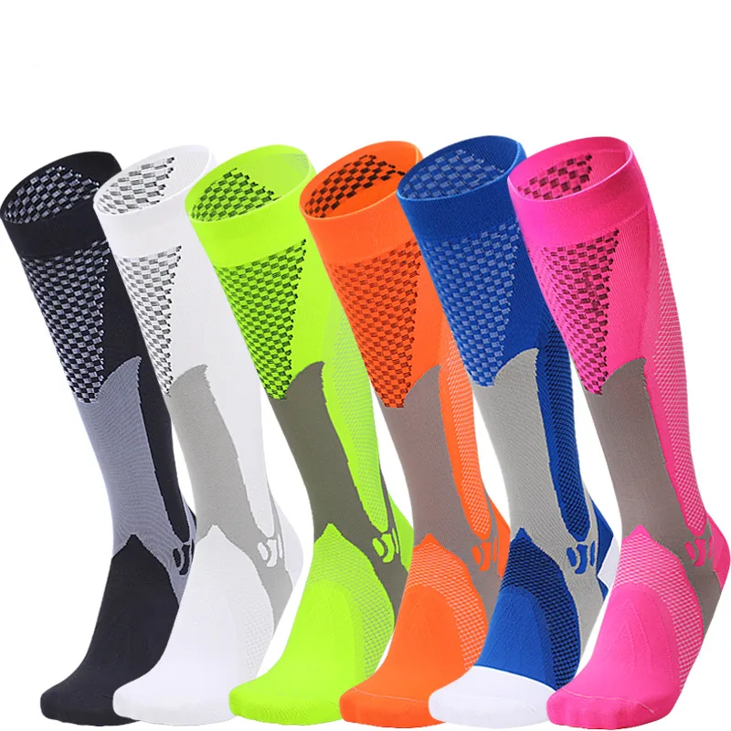2018 Men&Women New Compression Long Running Socks Men High Elastic