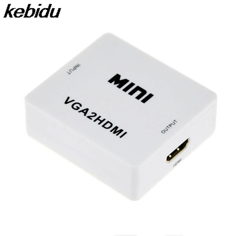 Kebidu 1080P мини VGA к HDMI адаптер Разъем для проектора ПК ноутбук HDTV с конвертер аудио