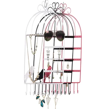 

Free shipping 2019 new Birdcage series jewelry jewelry earring rack multi-purpose jewelry display shelf earrings necklace