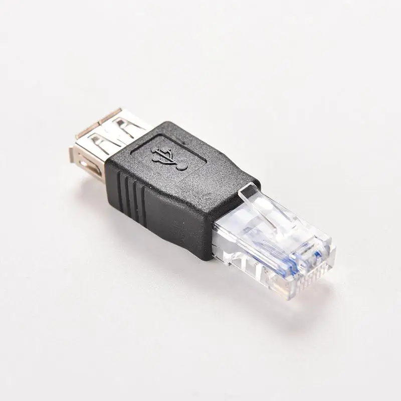 Adapter USB Transfer Cable Crystal Head Network Connector 6X Mini Female to RJ45 
