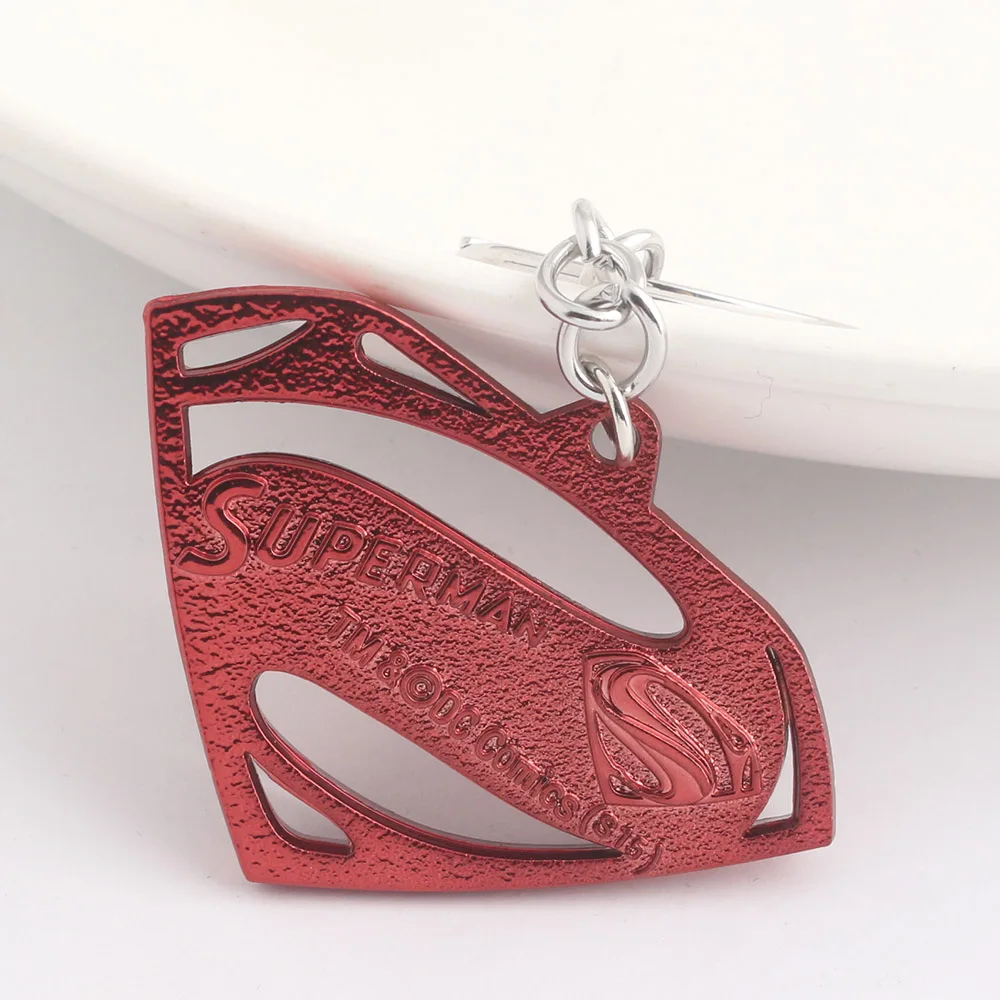 Hot Movie Avengers Superman Red Logo Keychains Infinity War High Quality S Logo Metal Keyring For Women Men Jewelry Fashion Jewelry