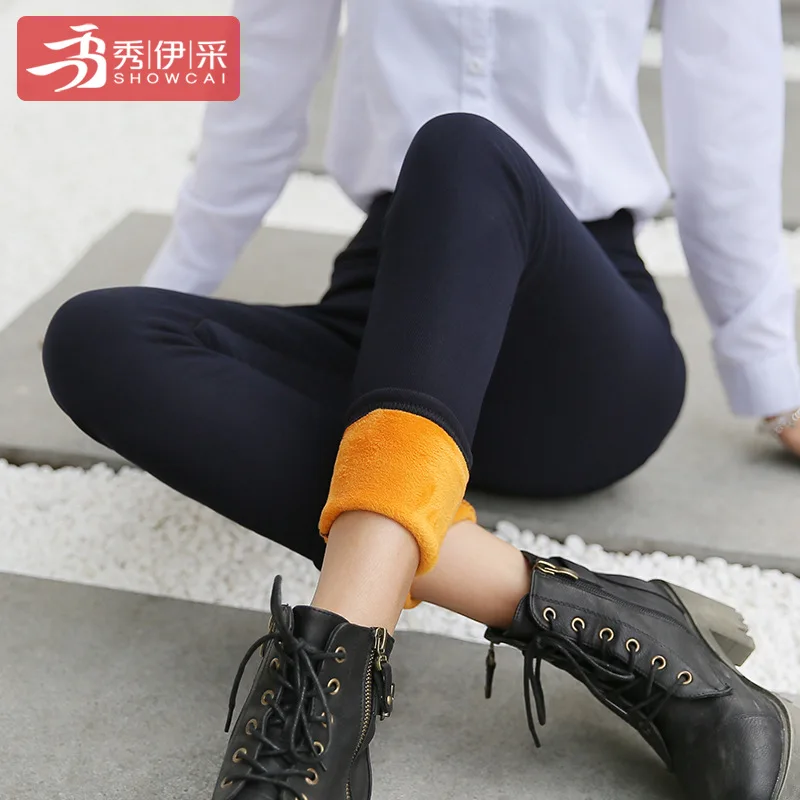 

207 Winter Leggings Women Thicken Warm Pencil Pants Fleeces Ladies Pants Leisure Puzzle Fitness Leggings Striped plus thick Slim