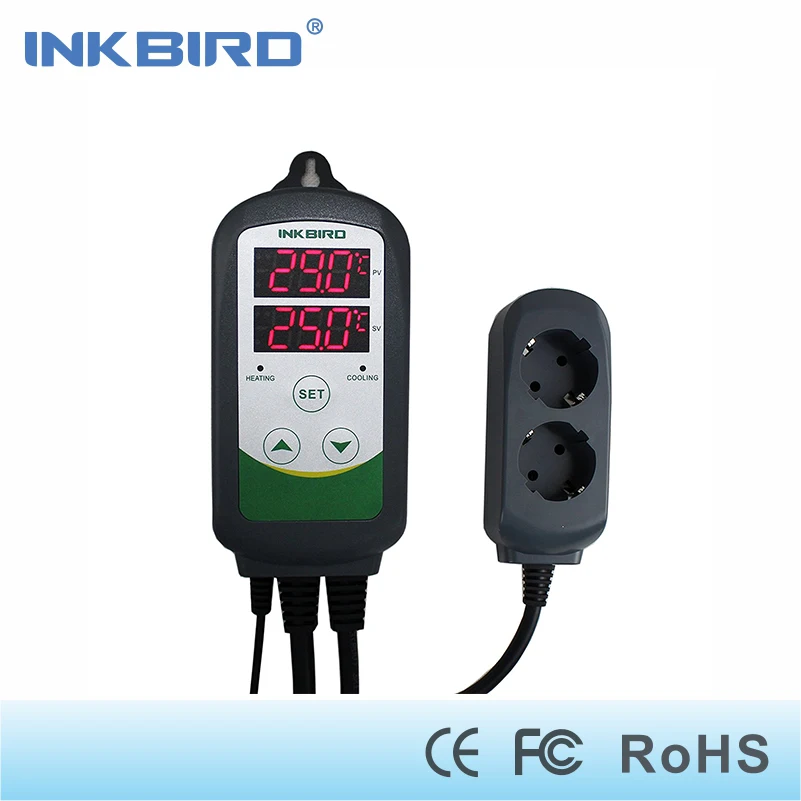 

Inkbird Thermostat Temperature Conreoller ITC-308 LED Screen,Centigrade and Fahrenheit For Home-Brewing, Greenhouse and Reptile