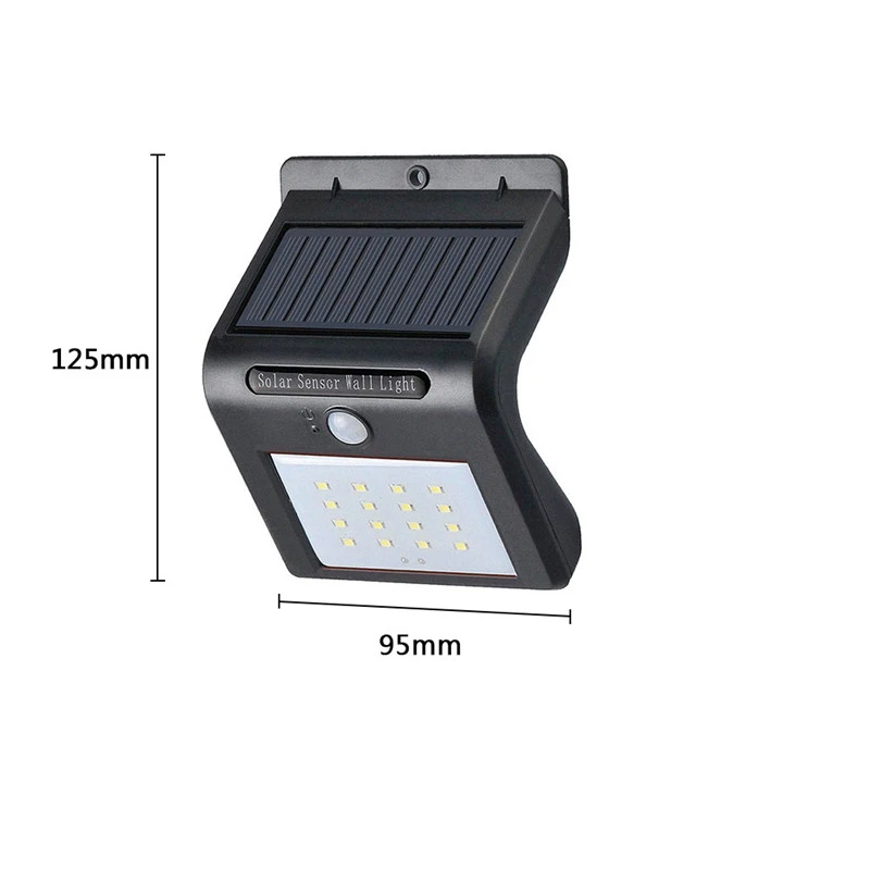 LAIDEYI 16 Светодиодный светильник на солнечной батарее, уличный водонепроницаемый датчик движения, светодиодный настенный светильник из АБС-пластика для сада, Ультраяркий индукционный светильник для человеческого тела