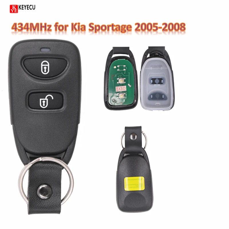 Keyecu Smart Remote keyless Управление брелок 2 кнопки 434 мГц для Kia Sportage 2005-2008 FCC ID: SEKS-07TX