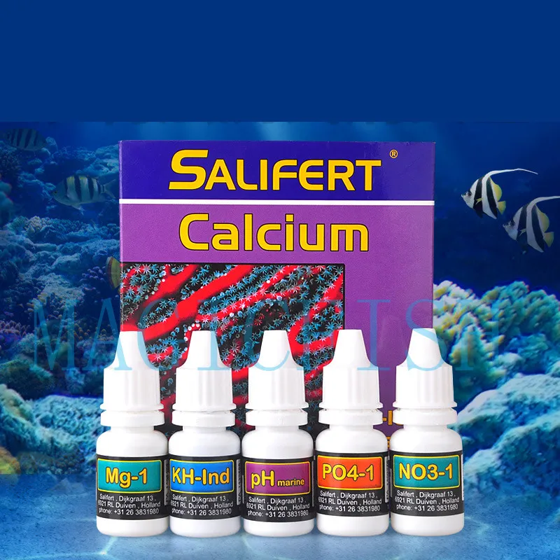 

Salifert Test Kit Ca calcium Cu I2 KH Mg NH4 Ammonia NO2 Nitrite NO3 Nitrate PH PO4 Sr Potassium reef Marine Water tank Aquarium